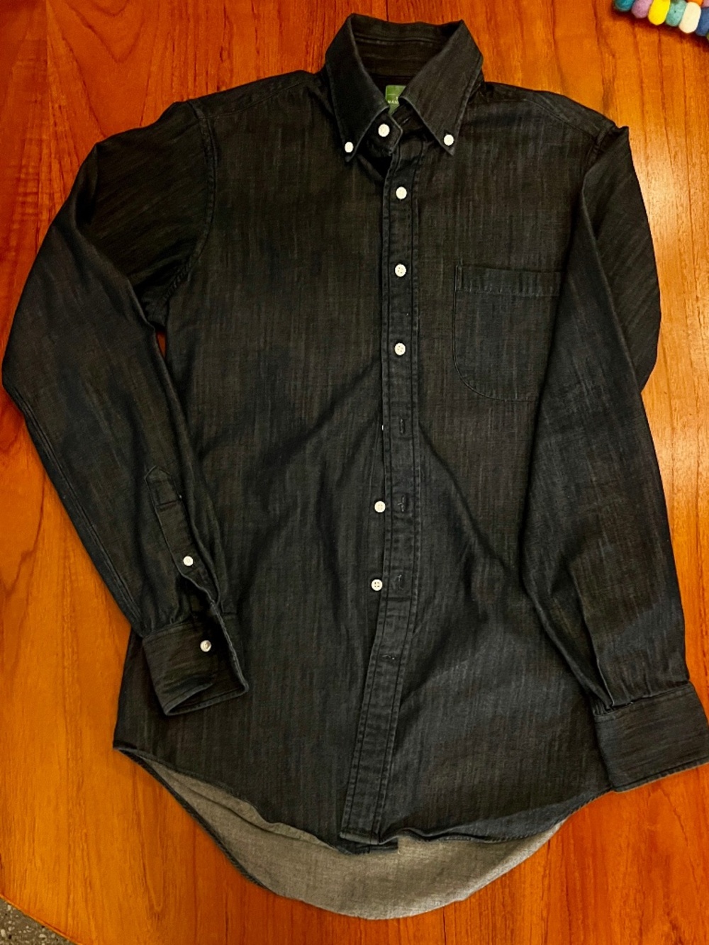 Sid Mashburn Dark Indigo Chambray Shirt S